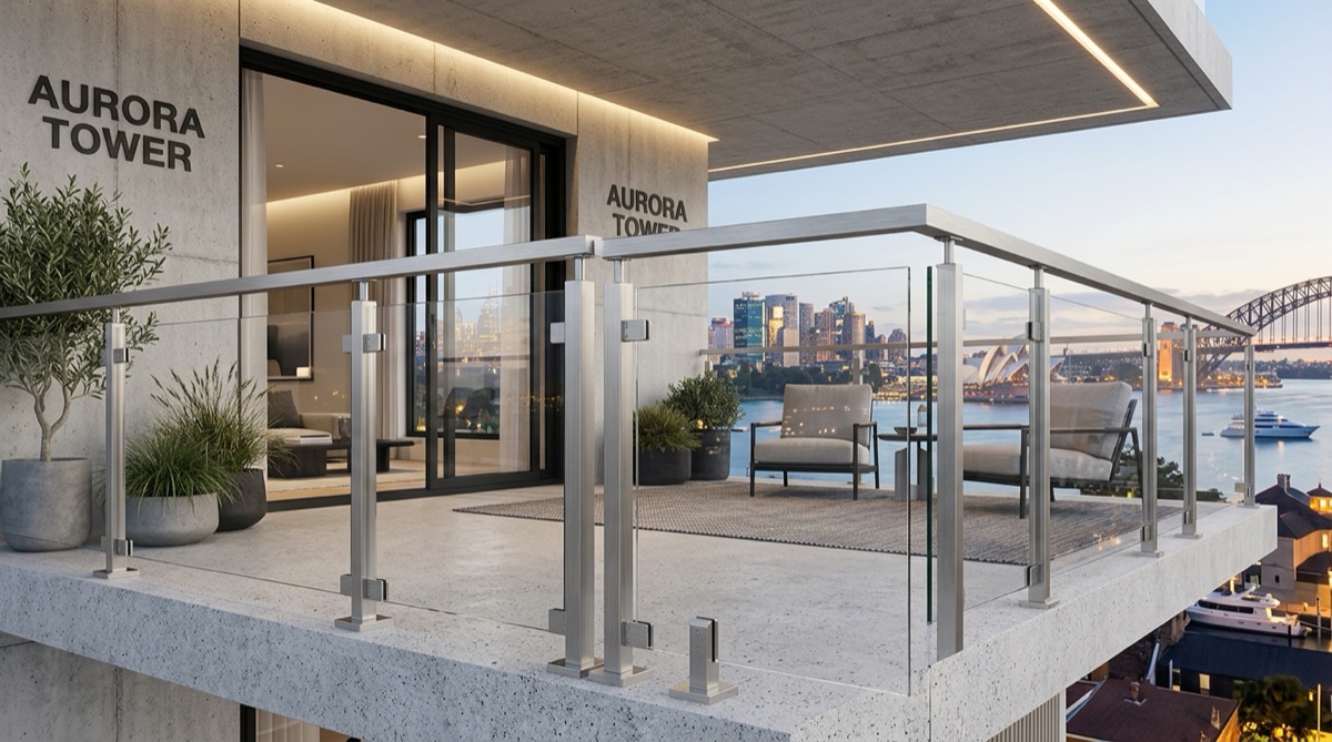 Sri Sai Automation SS 304 Toughened Glass Railings Render